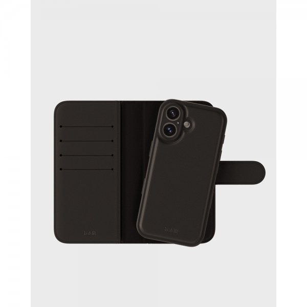 holdit iPhone 16 Fodral Wallet Case Magnet Plus Musta