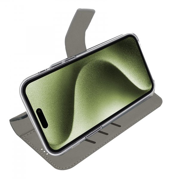Celly iPhone 16 Suojakotelo Wally Wallet Case Musta