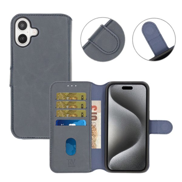 Rvelon iPhone 16 -kotelo, magneettisesti irrotettava kuori, sininen