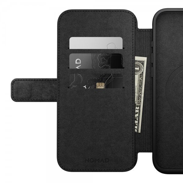 Nomad iPhone 16 Plus Modern Leather Folio -suojakotelo, ruskea