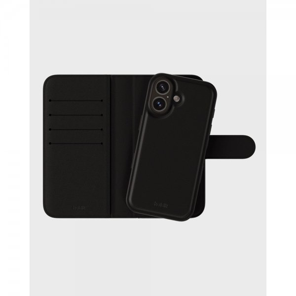 holdit iPhone 16 Plus -lompakkokotelo Wallet Case Magnet Plus, musta