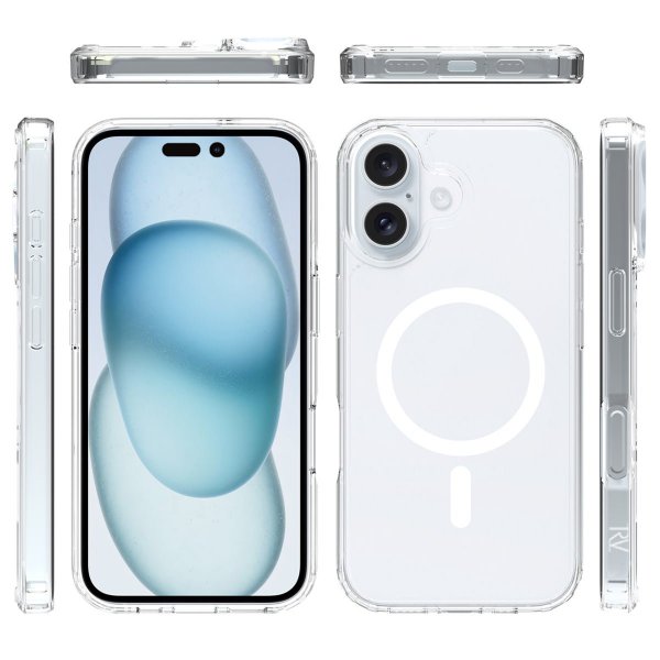 Rvelon iPhone 16 Plus -kuori TPU MagSafe Läpinäkyvä