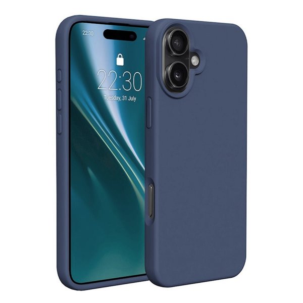 iPhone 16 Plus Silikonisuojakuori Sininen