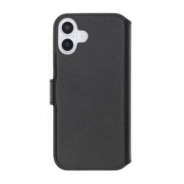 Rvelon iPhone 16 Plus Kotelo Aito Nahka Musta