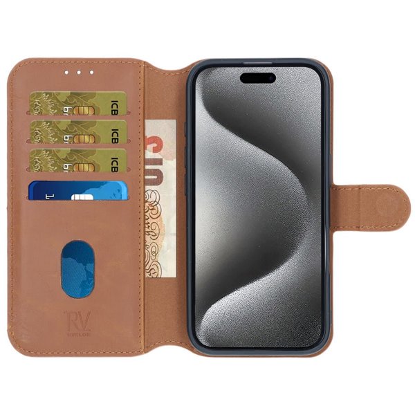 Rvelon iPhone 16 Plus -kotelo, magneettisesti irrotettava kuori, ruskea