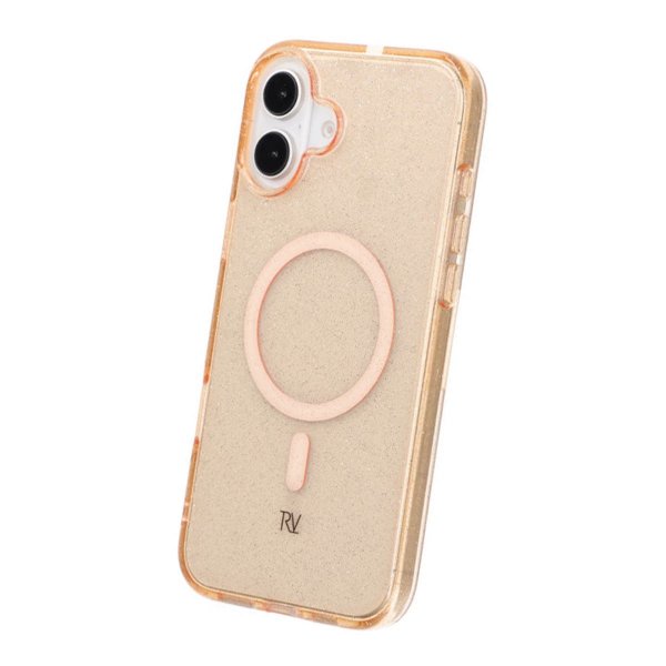 Rvelon iPhone 16 Plus -kuori, glitter, MagSafe, kulta