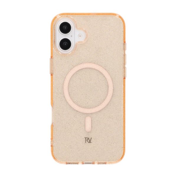 Rvelon iPhone 16 Plus -kuori, glitter, MagSafe, kulta