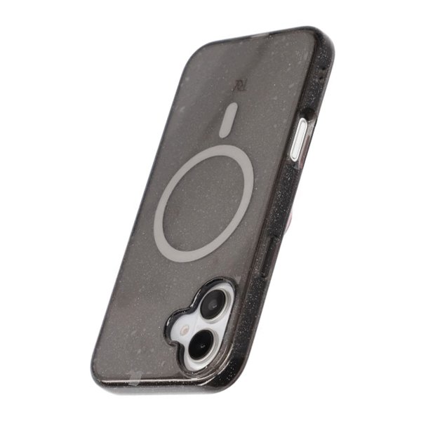 Rvelon iPhone 16 Plus Kuori Glitter MagSafe Musta