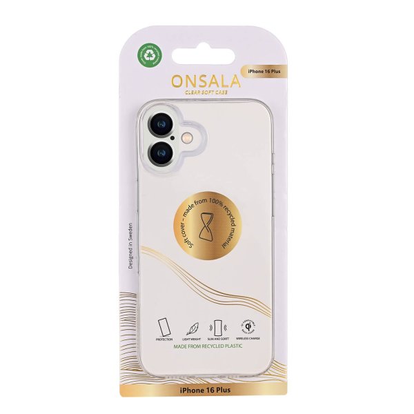 Onsala iPhone 16 Plus Kuori Kierrätetty TPU Läpinäkyvä