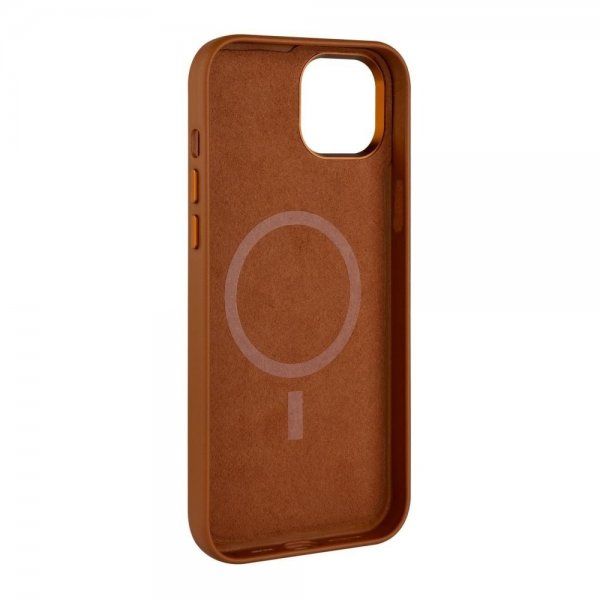 Kiinteä iPhone 16 Plus -suojakotelo MagLeather, ruskea