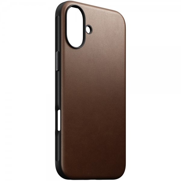 Nomad iPhone 16 Plus -suojakuori Modern Leather Case, ruskea