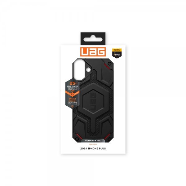 Urban Armor Gear (UAG) iPhone 16 Plus -suojakuori Monarch Pro Kevlar MagSafe, musta