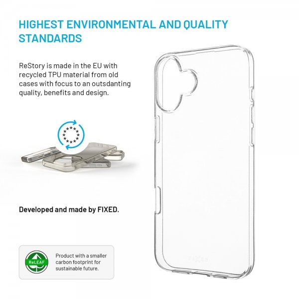 Kiinteä iPhone 16 Plus -kuori ReStore Läpinäkyvä