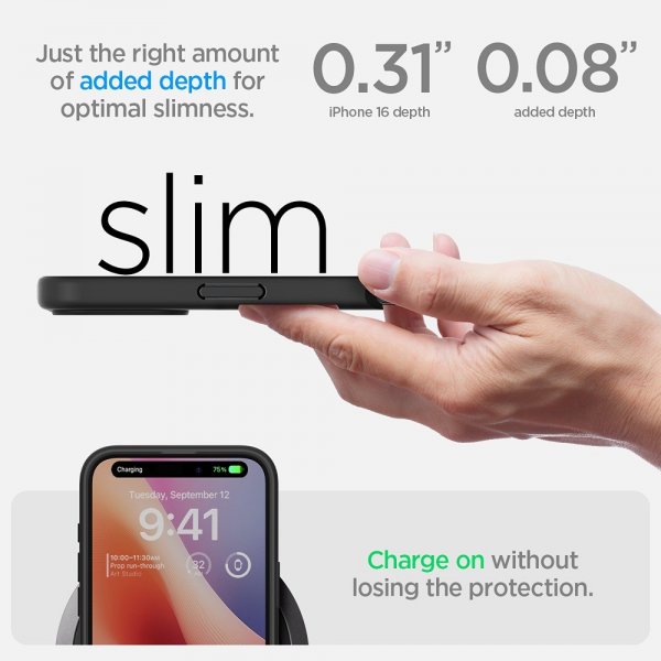 Spigen iPhone 16 Plus -suojakuori Ultra Hybrid Frost Black