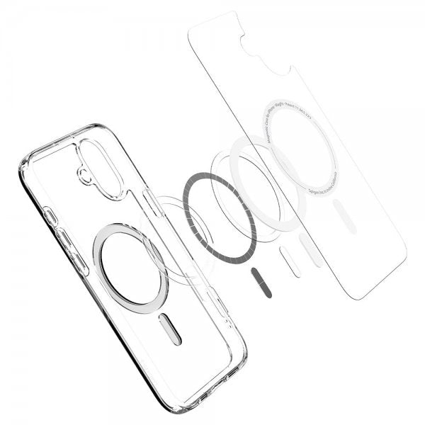 Spigen iPhone 16 Plus -suojakuori Ultra Hybrid MagFit, valkoinen