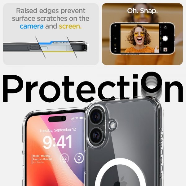 Spigen iPhone 16 Plus -suojakuori Ultra Hybrid MagFit, valkoinen