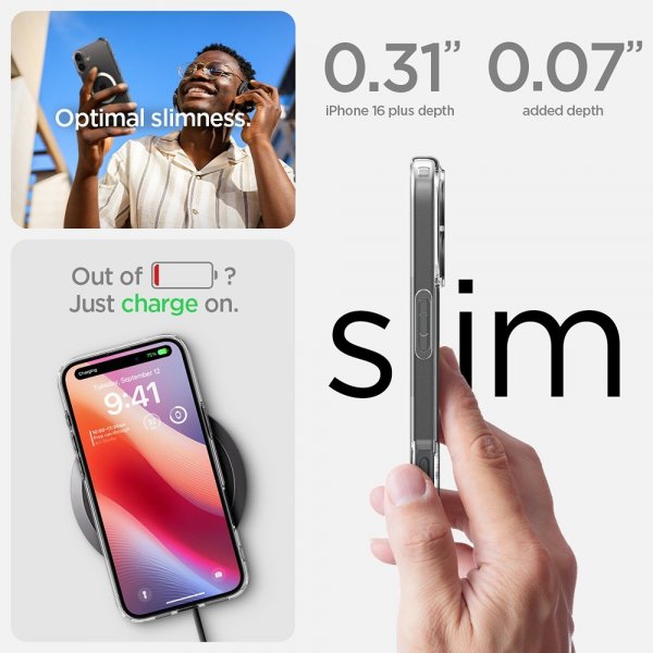 Spigen iPhone 16 Plus -suojakuori Ultra Hybrid MagFit, valkoinen
