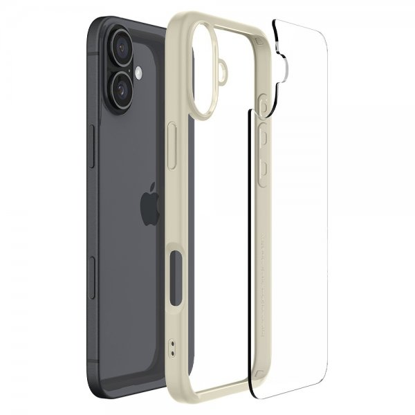 Spigen iPhone 16 Plus -suojakuori Ultra Hybrid Mute Beige