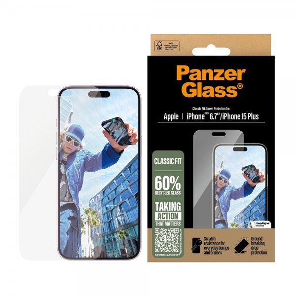 PanzerGlass iPhone 15 Plus/iPhone 16 Plus Näytönsuoja Classic Fit EasyAligner