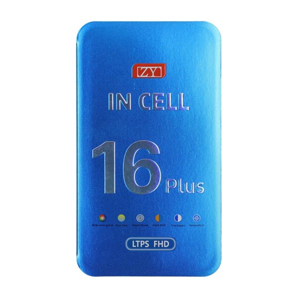 iPhone 16 Plus ZY In-Cell FHD COF LCD -näyttö Korkealaatuinen Musta