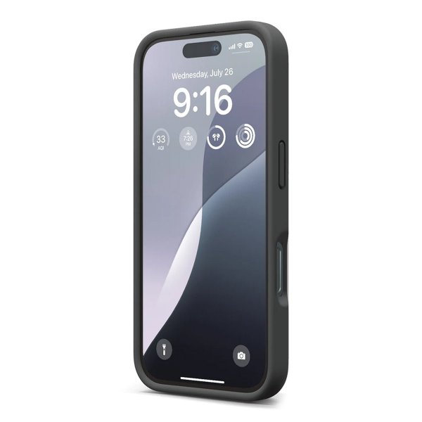 Rvelon iPhone 16 Pro Kuori Silikoni Musta