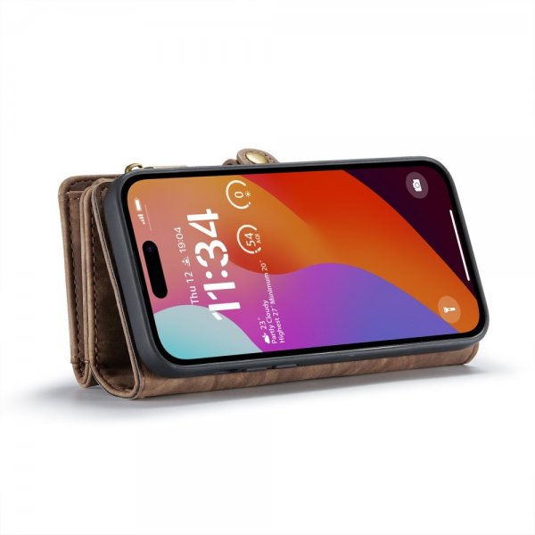 CaseMe iPhone 16 Pro -kotelo, 008-sarja, irrotettava kuori, ruskea