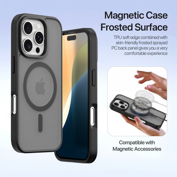 Dux Ducis iPhone 16 Pro 2-in-1 Lawa Series MagSafe -kuori, musta