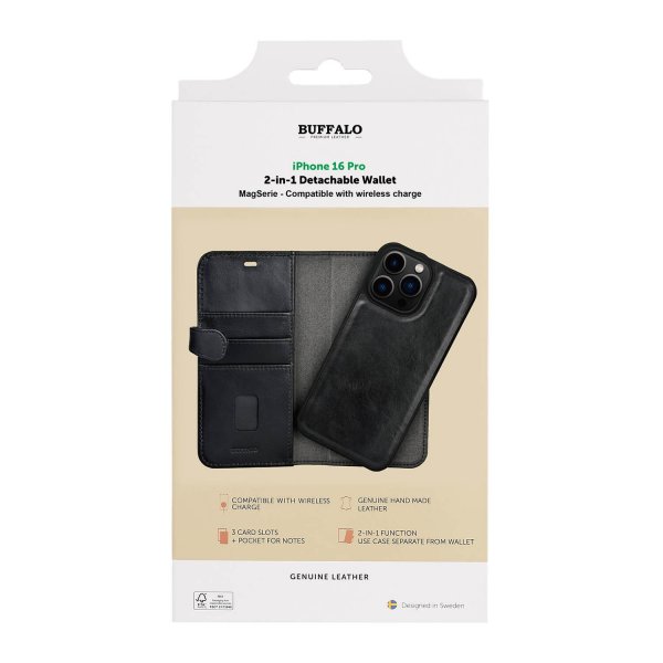 Buffalo iPhone 16 Pro Kotelo 2-in-1 MagSeries Musta