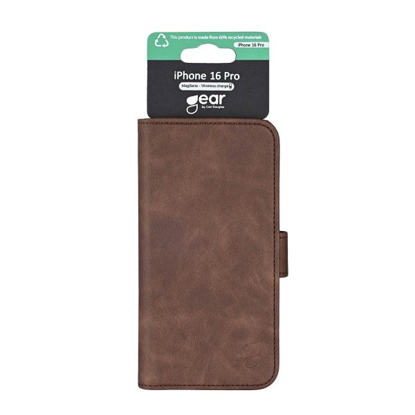 Gear iPhone 16 Pro Kotelo 3 Korttipaikkaa Ruskea