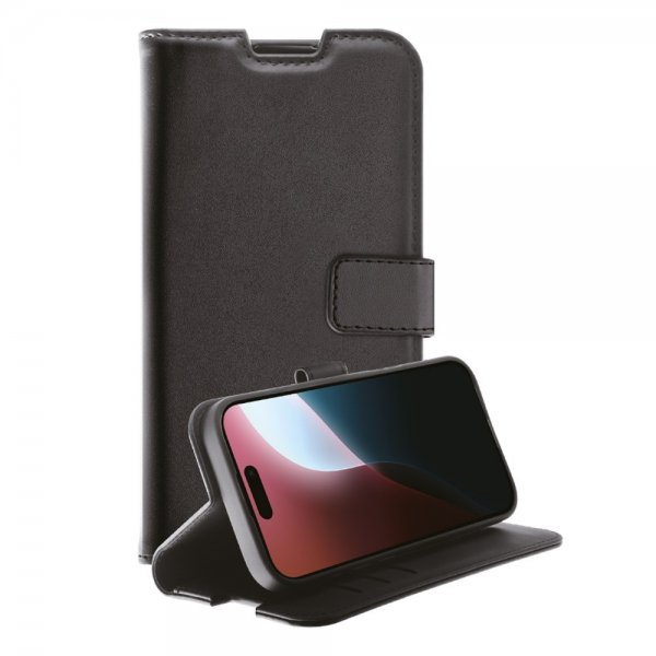 Vivanco iPhone 16 Pro Classic Wallet -suojakotelo, musta