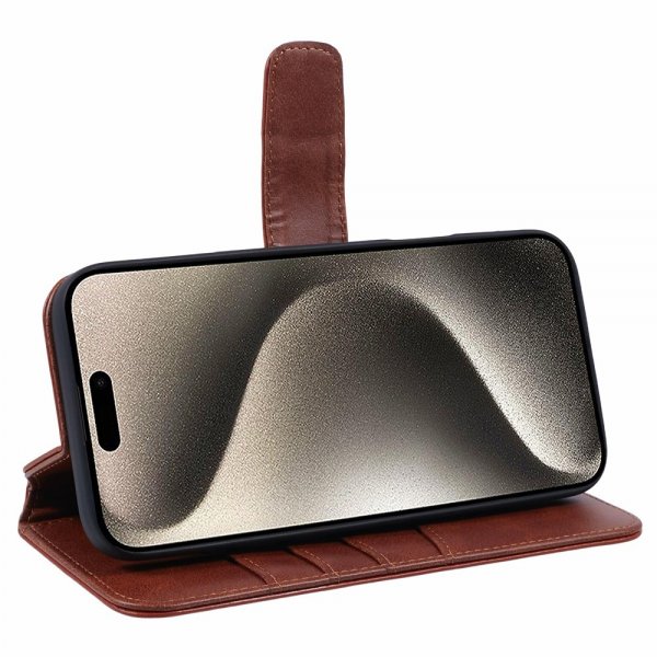 Nordic Covers iPhone 16 Pro Essential Leather Maple Brown -kotelo