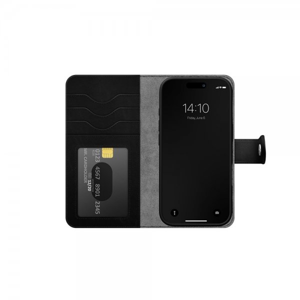 Ideal of Sweden iPhone 16 Pro Kotelo Magnet Wallet+ MagSafe Musta