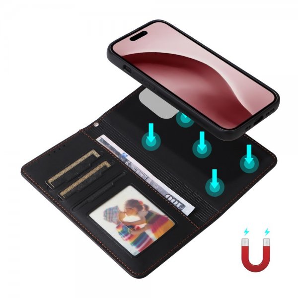 Betopnice iPhone 16 Pro -kuori irrotettavalla suojuksella 005 Musta