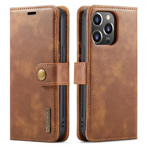 Dg.Ming iPhone 16 Pro Kotelo irrotettavalla kuorella Ruskea