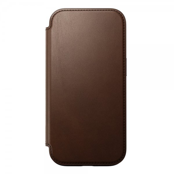 Nomad iPhone 16 Pro -suojakuori Modern Leather Folio, ruskea
