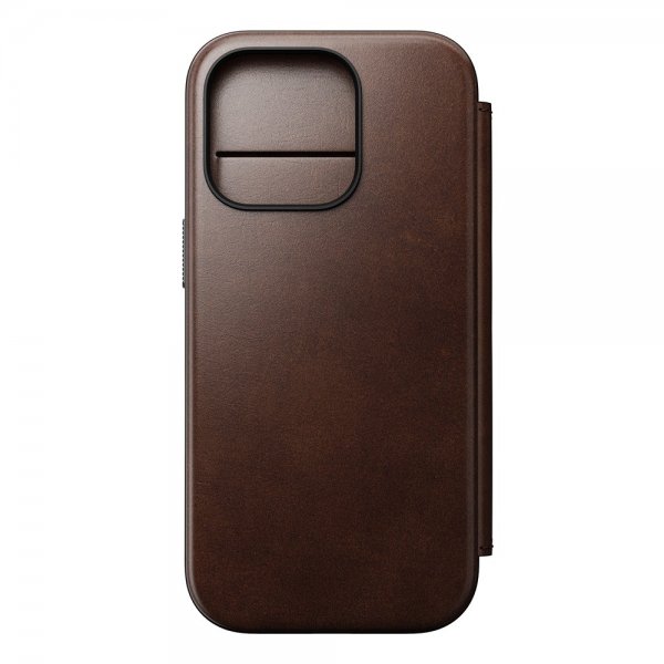 Nomad iPhone 16 Pro -suojakuori Modern Leather Folio Horween Rustic Brown