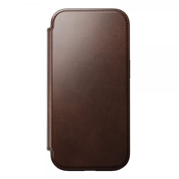 Nomad iPhone 16 Pro -suojakuori Modern Leather Folio Horween Rustic Brown