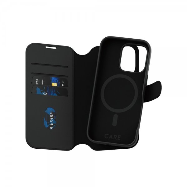 CARE by PanzerGlass iPhone 16 Pro Kotelo Tango Two-in-One Wallet MagSafe Musta
