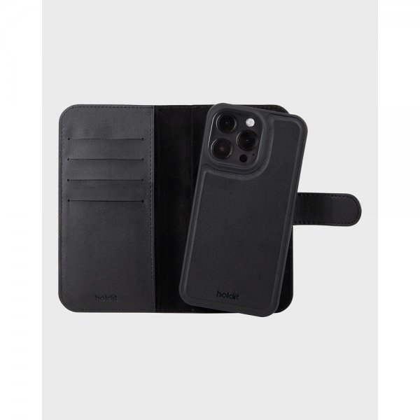holdit iPhone 16 Pro -lompakkokotelo Magnet Plus, musta