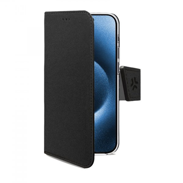 Celly iPhone 16 Pro Fodral Wally Wallet Case Musta