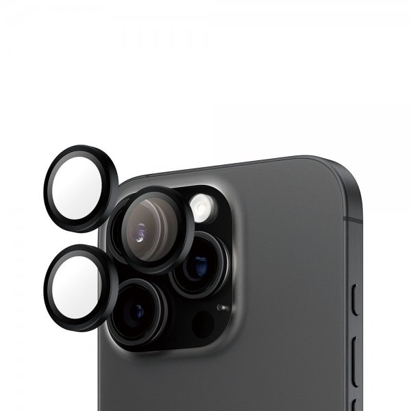 PanzerGlass iPhone 16 Pro/iPhone 16 Pro Max kamerans linssuojus Hoops Musta