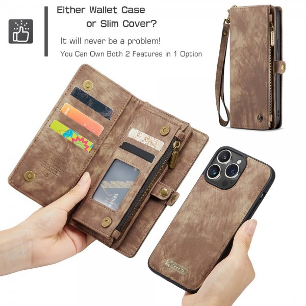 CaseMe iPhone 16 Pro Max Kotelo 008 Series Irrotettava Kuori Ruskea