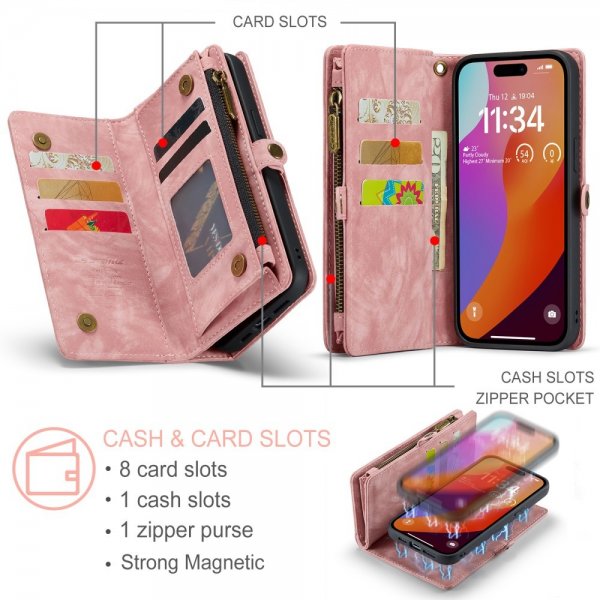 CaseMe iPhone 16 Pro Max Kotelo 008 Series Irrotettava Kuori Ruusu