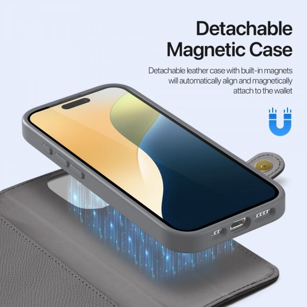 Dux Ducis iPhone 16 Pro Max -kotelo 2-in-1 Lawa Series MagSafe harmaa