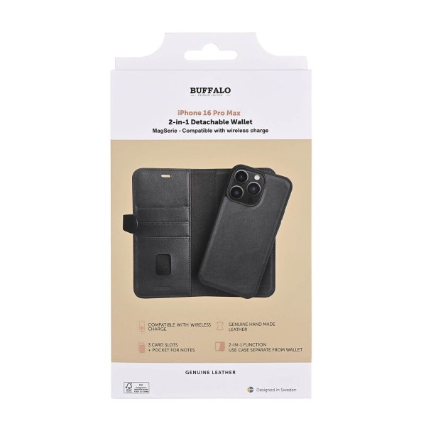 Buffalo iPhone 16 Pro Max -kotelo 2-in-1 MagSeries Musta