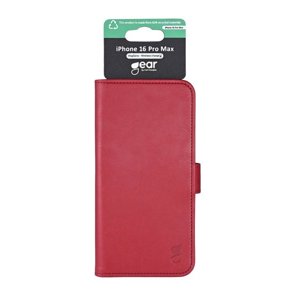 Gear iPhone 16 Pro Max Kotelo 3 korttipaikkaa Punainen