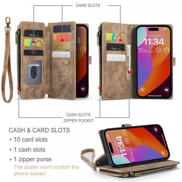 CaseMe iPhone 16 Pro Max -kotelo C30-sarja Ruskea