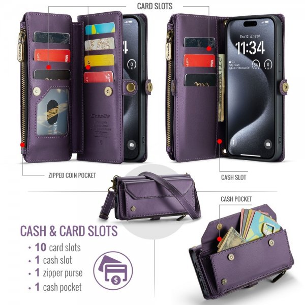 CaseMe iPhone 16 Pro Max C36 -sarjan suojakotelo, violetti