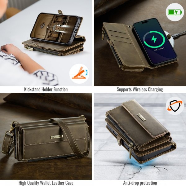 CaseMe iPhone 16 Pro Max -kotelo C39 Series Ruskea