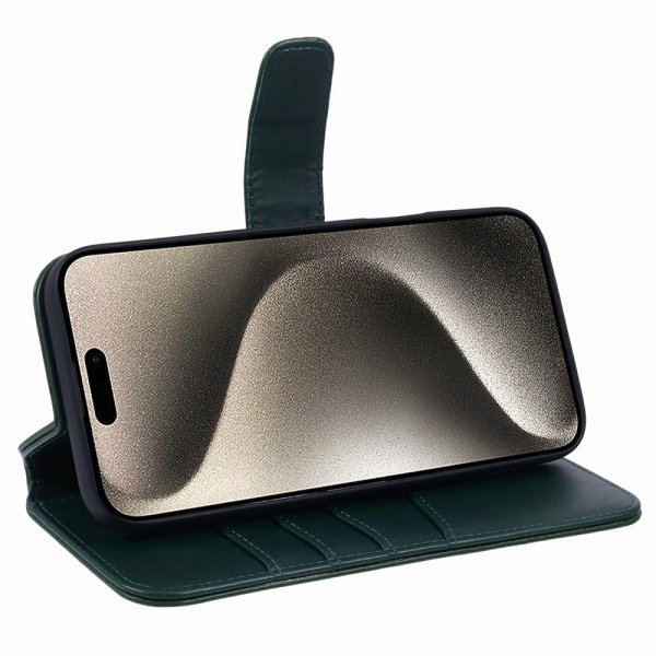 Nordic Covers iPhone 16 Pro Max Essential Leather Juniper Green -kotelo